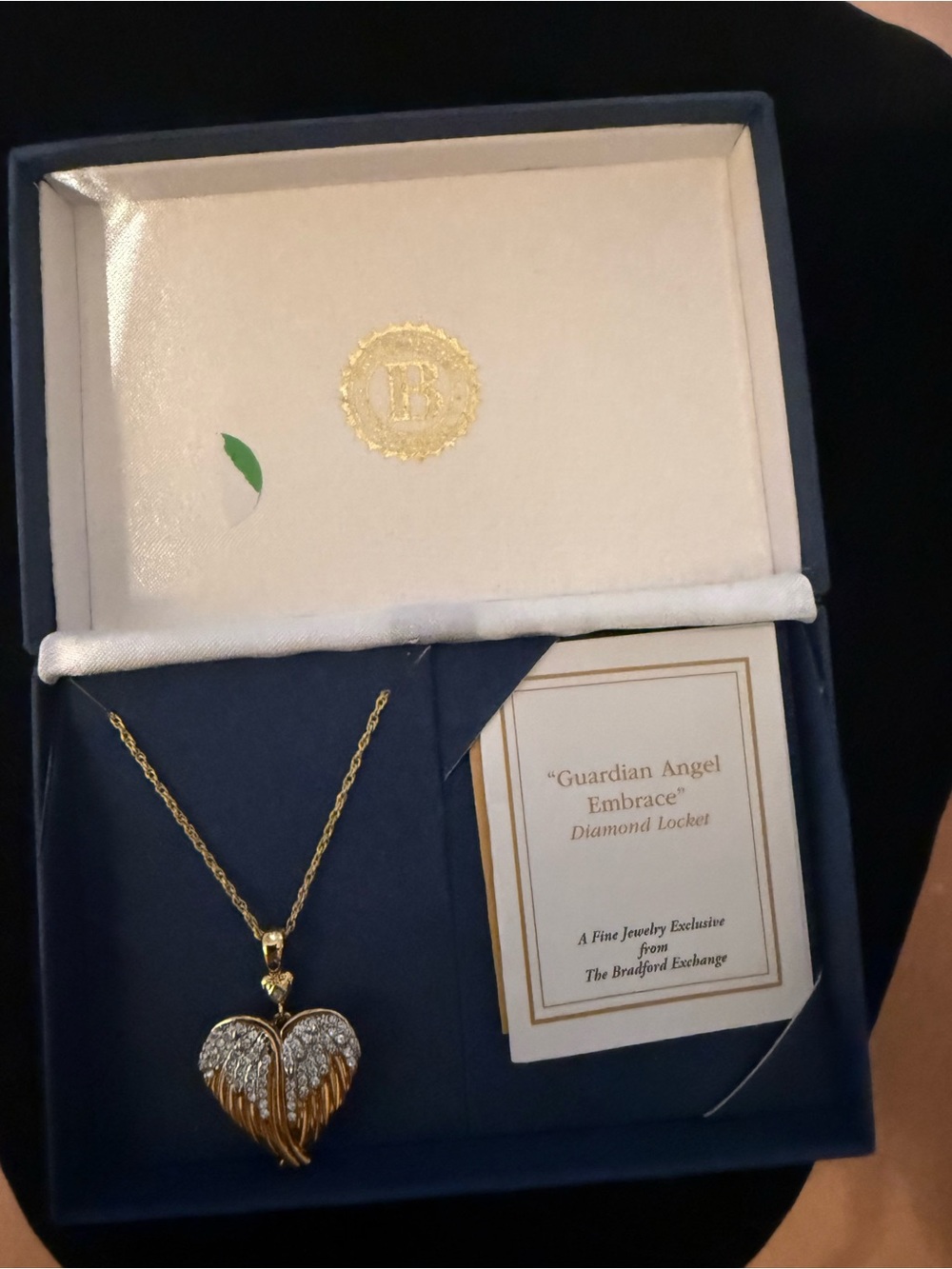 The Bradford Exchange Two-Tone Gold & Silver Guardian Angel Heart Necklace